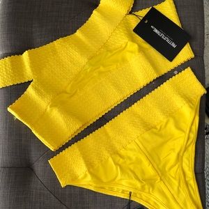 pretty little thing yellow bathing suit